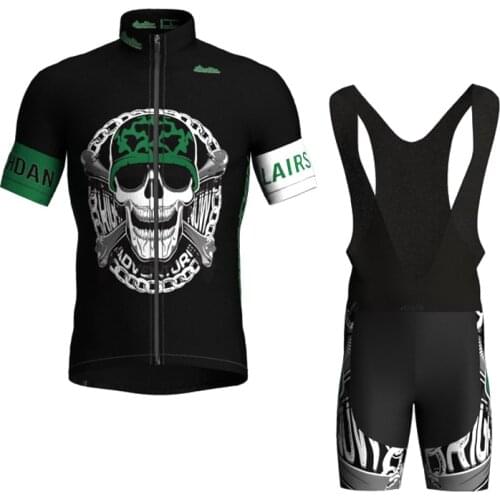 SPTGRVO Black Skull Cycling Clothing Men/Women Road Bike Jersey Set MTB Outfit Bicycle Suit mallot ciclismo hombre verano 2021