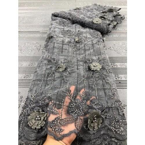 Handmade 3D Flower Lace African Lace Fabric 2020 High Quality Lace Nigerian Tulle Lace Fabrics For Wedding Dress