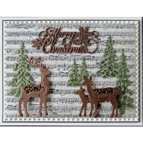 L-Sunday Crafts Christmas Deer Die Cuts Metal Cutting Dies Stencils Scrapbooking Embossing Paper Card Making Crafts