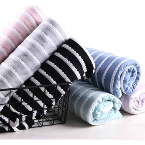 50*170cm Summer Lace Horizontal Striped Jacquard Fabric Girls T-shirt Dress Knitted Garment Fabric Yarn-dyed Striped Fabric