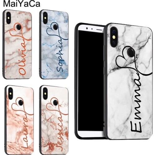MARBLE ROSE GOLD CUSTOM NAME For POCO X3 F2 Case For Redmi Note 9 Pro 8 7 8T 9S 9A 9C For Mi Note 10 Lite 9T A3 Coque