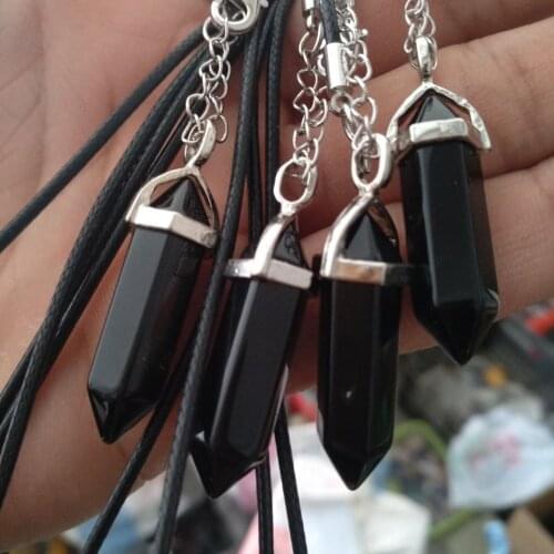 NEW REIKI ENERGY CHARGED BLACK OBSIDIAN CRYSTAL PENDANT