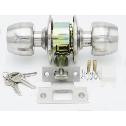 General Type Door Lock with Knob Stainless Steel Ball Type Indoor Bedroom Door Circular Lock Core