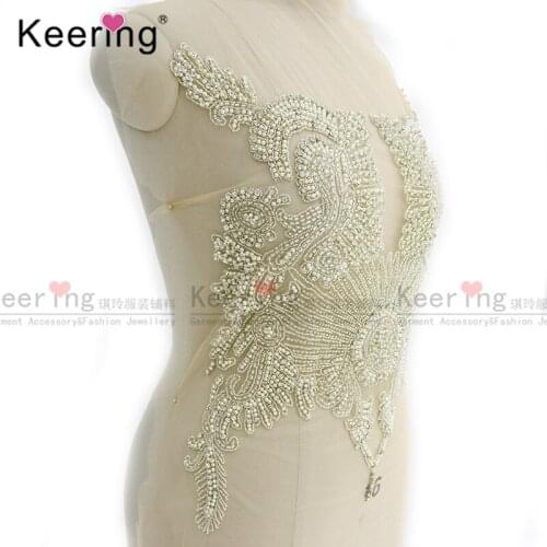 Popular Handmade Rhinestone Patch For Wedding Dress WDP-037