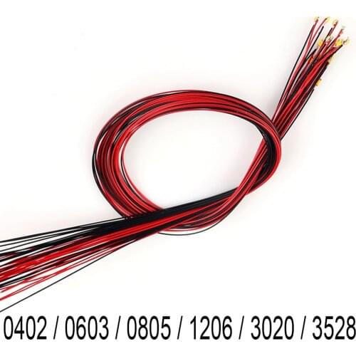 Wire SMD LED lamp model material lamp indicator light 0402 0603 0805 1206 litz wired LED Micro Litz leads 200mm Length