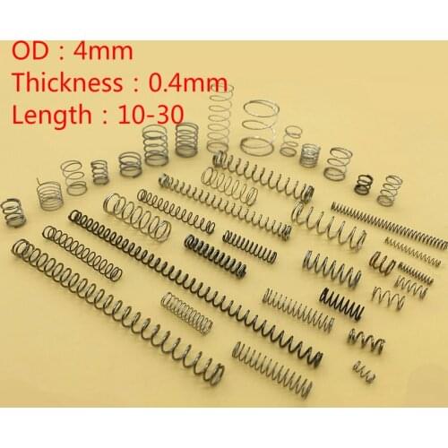 304 stainless steel compression spring Repair spring suit Return spring wire spring 0.4mm Outer diameter 4mm 100pcs