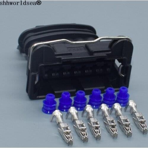 Shhworldsea 6 Pin 3.5mm car Waterproof Female Auto Wiring Harness Connector plug With Terminals And Seals 282236-2
