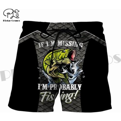 PLstar Cosmos 3DPrint Summer Gift Men/Women Love Fishing Pile Funny Casual Beach Shorts Breathable Jogger Fitness Style-4