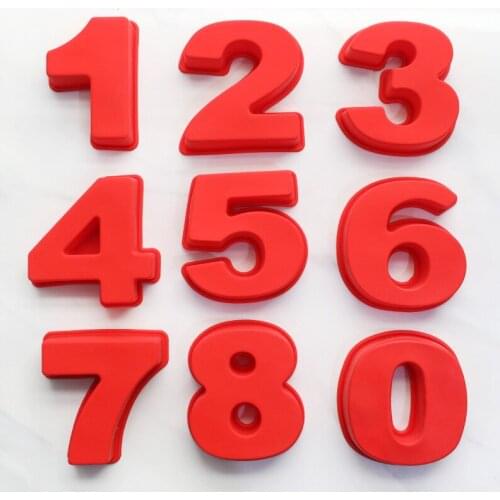 10 Inch 0-9 Silicone Digital Cake Mold Cake Numbers Shape Cake Decoration Tool For Wedding Birthday Anniversary K059