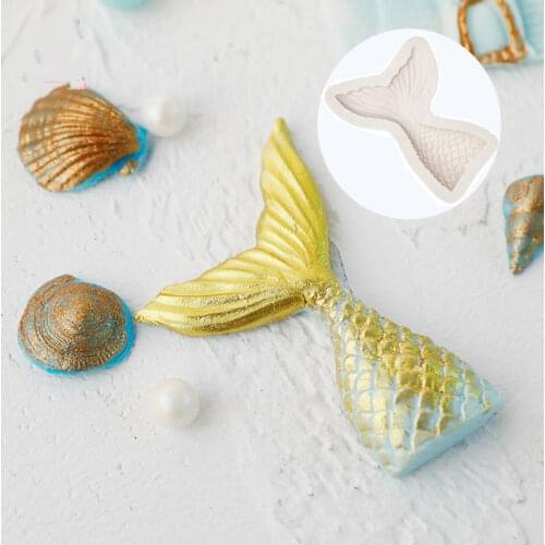 DIY Mermaid Fish Tail Silicone Mold Starfish Mold Soap Mould Cake Decoration Chocolate Baking Mold Teaching Tool