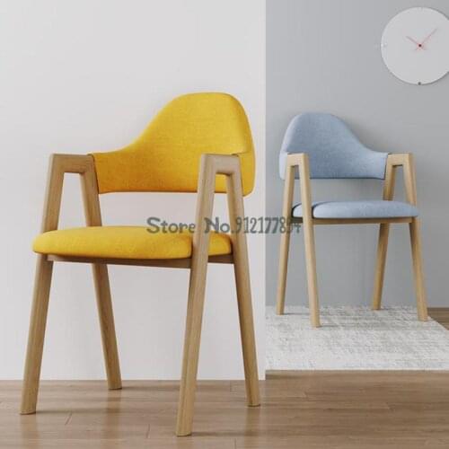 Room dining table and chair modern minimalist student desk bedroom makeup computer stool backrest fabric home