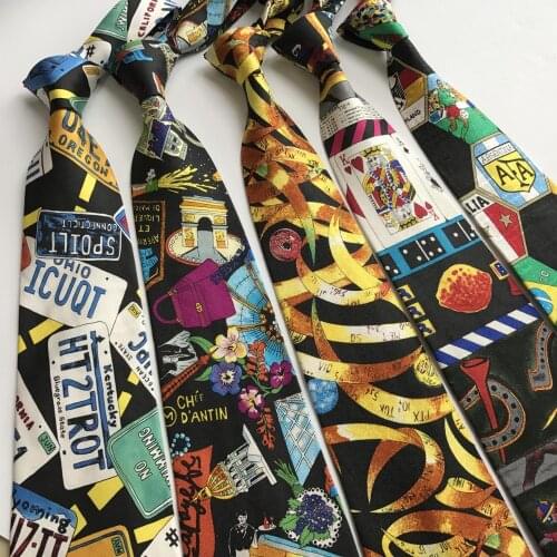 Unique Design Mens Ties Personality Printed Neck Tie Gravatas Wedding Party Neckties for Men Birthday Gift