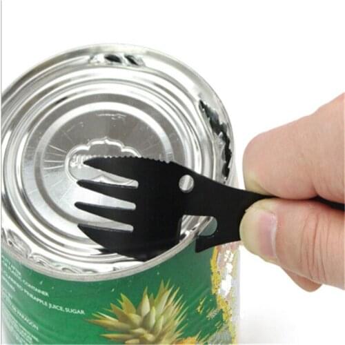 4 In1 Fork Knife Multi-Function Stainless Steel Outdoor Camping Portable Fork Knife Tableware Tools