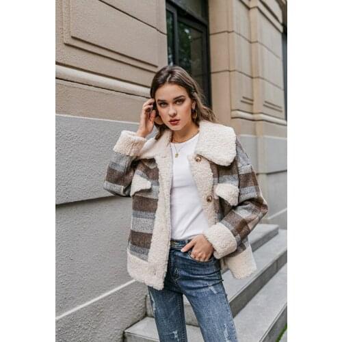 Women Plaid Jacket Coat Long Sleeve Casual Autumn Outwear Female Coat 2020 Streetwear Oversize Ladies Coat