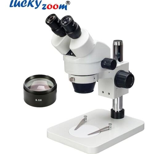 Lucky Zoom Brand 3.5x-45x Stereo Zoom Microscope Binocular 165MM Working Distance Repair Microscope Accessories Objective Lens