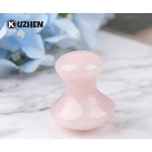 1 Pcs Face Natural Rose Quartz Massager Facial Jade Stone Roller Beauty Mushroom Shape Massage Tools Natural Rose Quartz