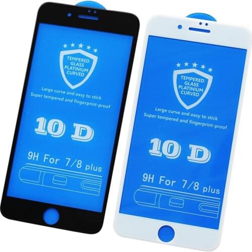 10pcs/lot 10D Protective tempered glass for iphone 6 6s 7 8 plus glass iPhone X XS max XR screen protector glass film