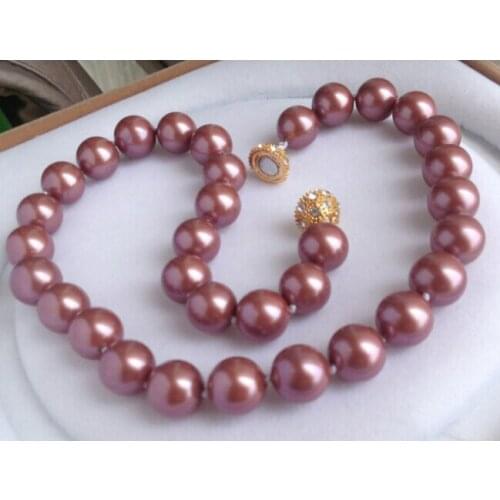 12mm South Shell Pearl Round Beads Necklace Magnet Clasp Factory Wholesale price 18inch real Women Fine for lady silver jewelry