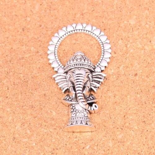 15Pcs Ganesha elephant buddha Charms Pendant For DIY Necklace Bracelet Jewelry Making DIY Handmade 50*28mm