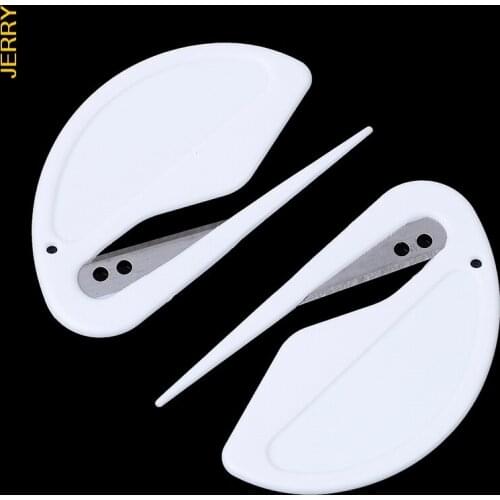 2pcs/batch of mini plastic letter opener sharp letter paper envelope security paper anti-cut knife blade office equipment