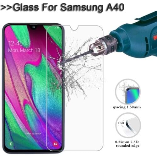 2PCS Tempered Glass For Samsung Galaxy A40 Screen Protector 9H 2.5D Phone On Protective Glass For Samsung A40 Glass