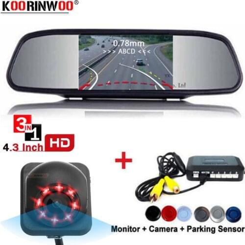 Koorinwoo Car AHD Moving Line Rear Camera Video Car Parking Sensor 4 Parkmaster Player 12V Rear View Camera Black/white/Silver