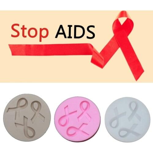 AIDS Cancer Awareness Bow Keychains Silicone Mold Ribbon Bow Epoxy Resin Molds Christmas New Year Decorations Gifts