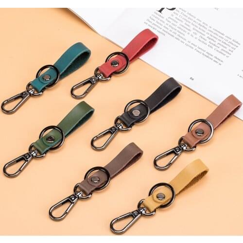 Cow Split Leather Keychain Men Women EDC Key Organizer Quality Car Key Holder Smart Gift Housekeeper Cute Decoration For Wallet