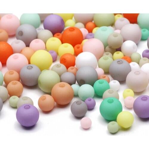 4/6/8mm Colorful Mixed Acrylic Beads Round Loose Spacer Beads For Jewelry Making Handmade Diy Necklace Bracelet Accessories