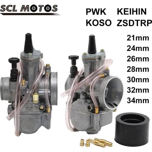 SCL MOTOS 2T/4T Engine Motorcycle Keihin Koso PWK 21 24 26 28 30 32 34 mm Carburetor Carburador Motorcycle Parts With Power Jet