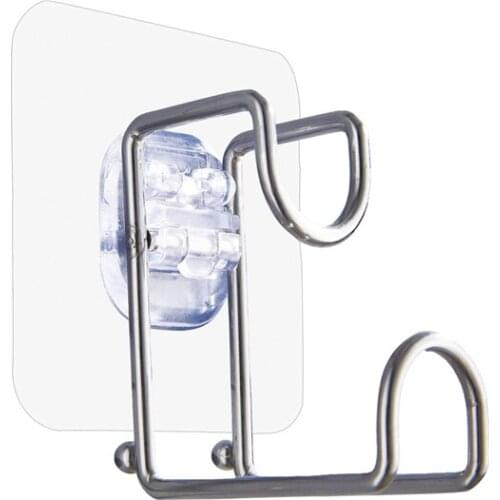 Stainless steel washbasin hook bathroom toilet without traces nail-free magic hook wall sucker hanging basin stand