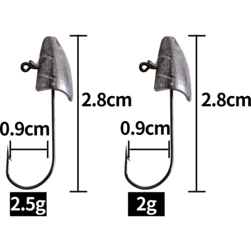 LUSHAZER 4pcs/lot Jig hooks Fishhook Worm Hooks Carbon Steel 3g4g5g Barbed single circle hook Fishing TackleFor LureAccessories