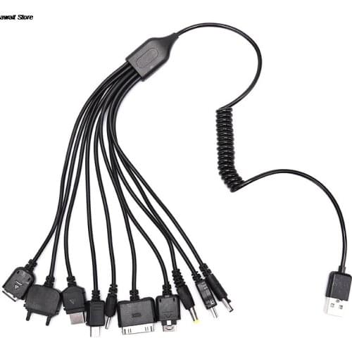 Multi Pin Cable Charger USB Adapter Cable Data Wire Cord 10 in 1 Multifunction USB Data Transfer Cable Universal
