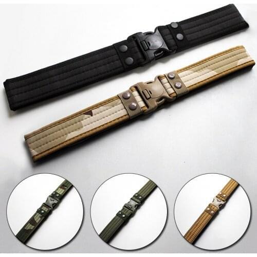 Male Camouflage Tactical Belt With Plastic Buckle Military Sport Canvas Waistband High Quality Adjustable Wide Waist Belts