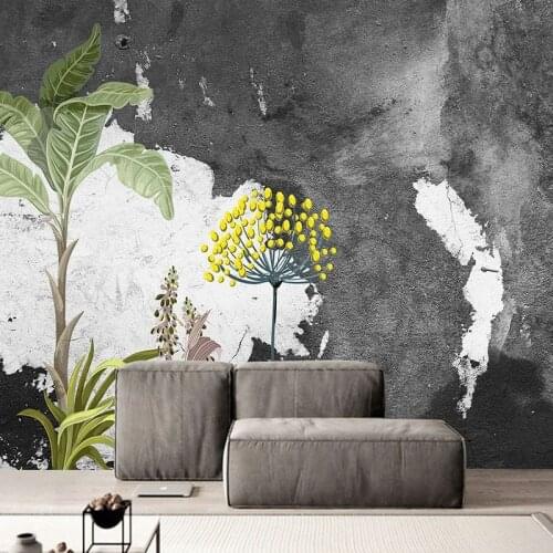 Custom Any Size Mural Wallpaper Nordic Modern Hand-painted Abstract Art Leaf Plant Bedroom Living Room Background Wall Painting