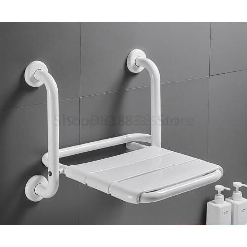 Bathroom wall hanging shower chair strong load-bearing toilet bathing aids dual-purpose armrest elderly safe non-slip bath stool