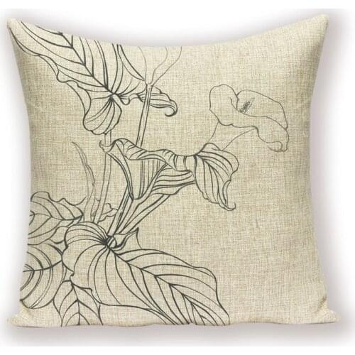 Spring Throw Pillow Covers Vintage Decorative Cushion Cases Flower Living Room Cushions Black Pillowcases Home Decor Kisse