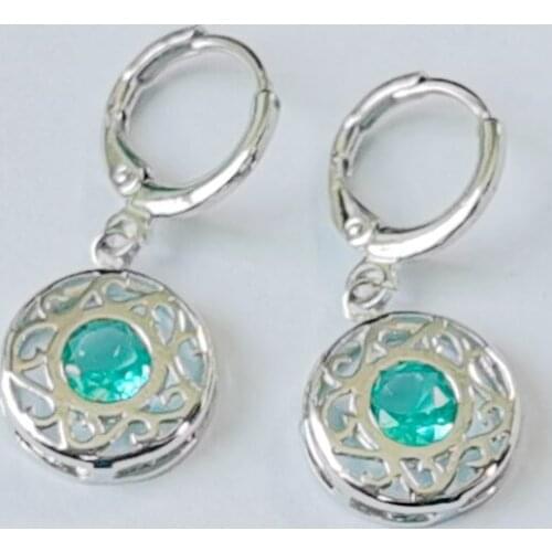 Wholesale Vintage Round Earring Delicate Cubic Zircon CZ Drop Earrings Wedding Jewelry Pendant Earings Gifts