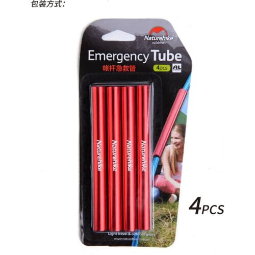 Naturehike factory sell 4 pcs aluminum alloy tent pole repair tube single rod mending pipe tent Emergency Tube tent accessories