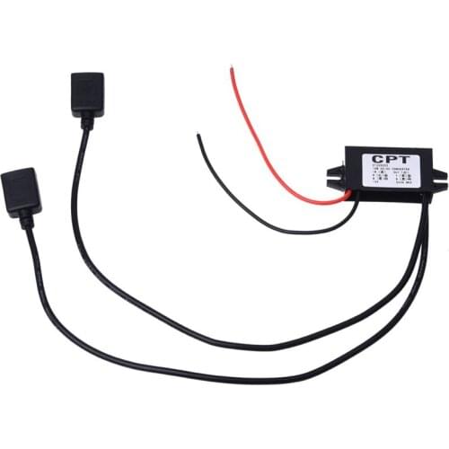 DC Converter 12V to 5V 3A Double 2 USB to Auto Power Regulator Voltage Step Down