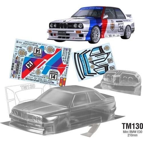 Rc Car Shell BMW E30 M3 Clear M Body 210mm + Lamp Cup + Stickers + 3D Tail Wing For 1:10 Scale On Road Electric Model Cars