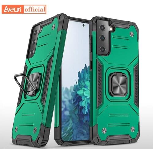 Luxury Ring Phone Case For Samsung Galaxy Note 20 Ultra S8 S9 S10 Lite S20 FE S21 Plus Note 8 9 10 Plus S10E Cover Hard PC Case
