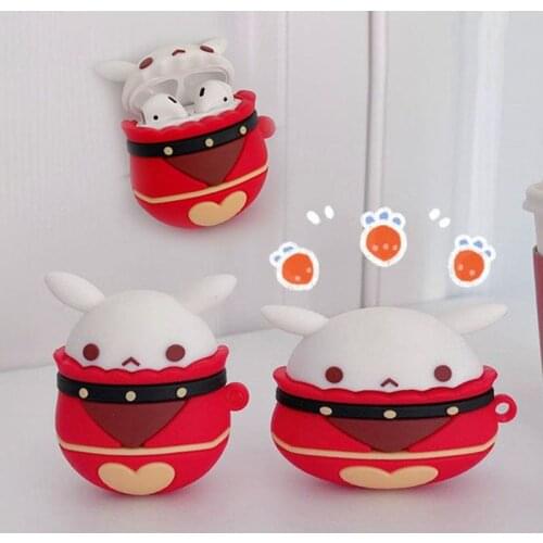 Anime Genshin Impact Klee Bomb Dango Cosplay Silicone Protective Case for Airpods Pro Earphone Christmas Birthday Gift
