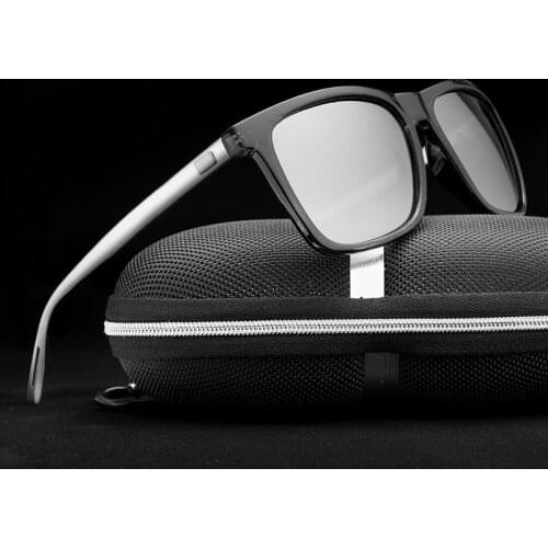 Vintage Driving Mens Polarized Sunglasses Men Brand Classic Square Sun Glasses UV400 Mirror Aluminum Leg Eyeglass