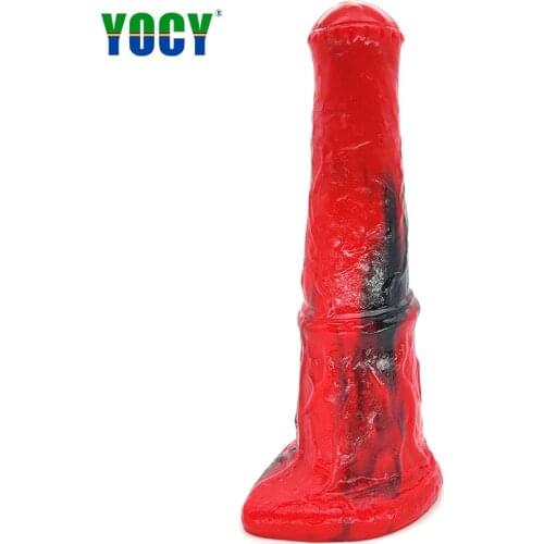 YOCY Giant Huge Horse Dildos Black Red Silicone Thick Anal Plug Massager Vaginal Stimulator Sex Toys For Women Butt Masturbator