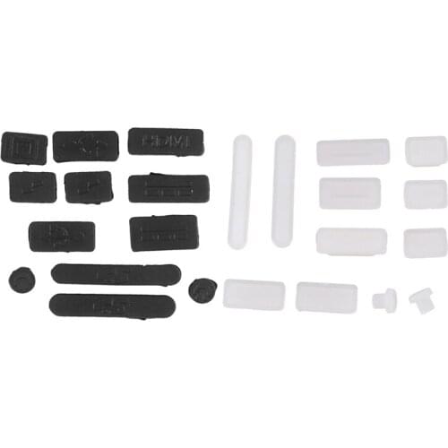 24 Pcs USB Plug Cover Anti-Dust Silicone for Pro 13 inch 15inch Air 11 inch Black & White