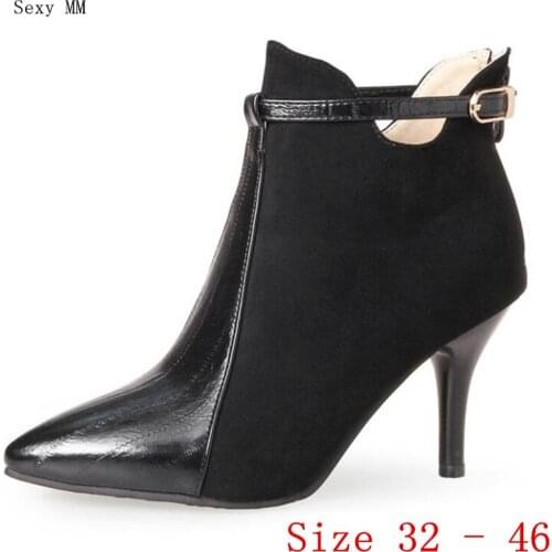 Spring Autumn Winter Women Ankle Boots High Heels Woman Short Boots botas Small Plus Size 32 33 - 40 41 42 43 44 45 46