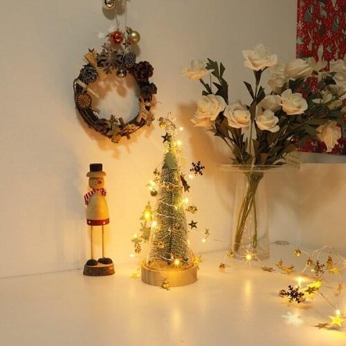 Star Snowflake Jingle Bell String Lights Battery Led Powered Christmas Lamp Holiday Party Wedding Room Decorative Fairy Lights
