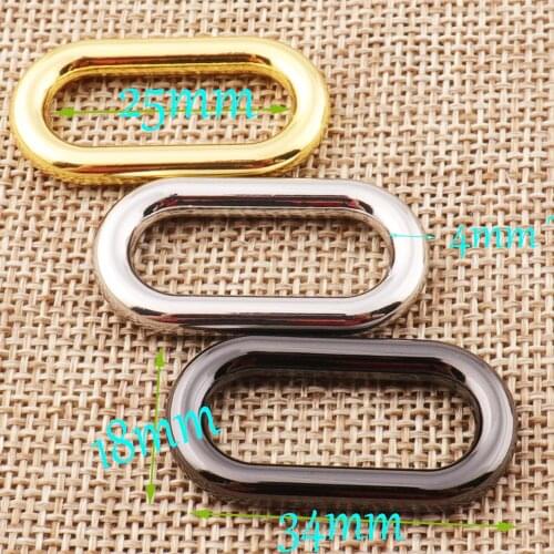1"(25mm) Oval Rectangle Rings 10 pcs Silver/Gold/Gunmetal Buckle Webbing Purse Handbag Bag Making Hardware High Quality
