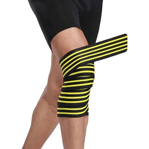 1Pc Stripe Outdoor Sport Workout Compression Bandage Knee Brace Guard Protector